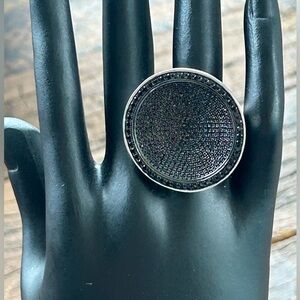 .925 Sterling Black Spinel Statement Ring